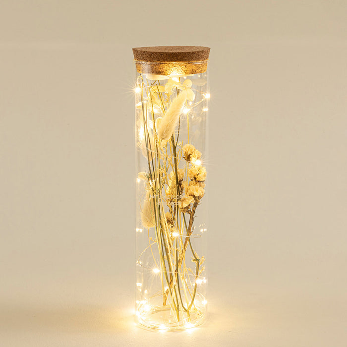 Dried Flower Jar Decor With Led Silky Natural