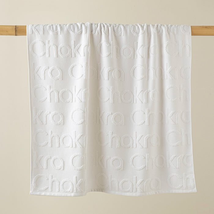 Chakra Logo Beach Towel White