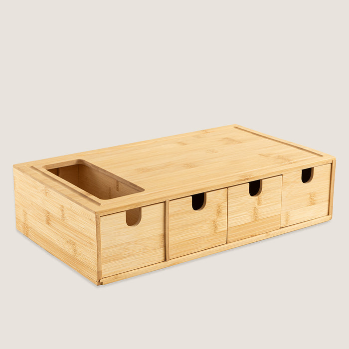 Ravva Bamboo Cutting Board with Storage Box 43x25 cm Natural