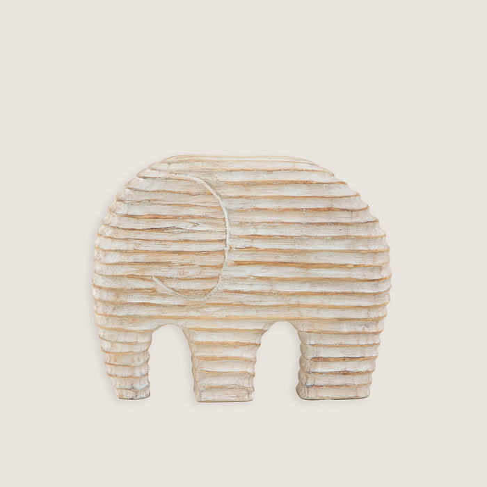 Wood Elephant Decorative Object 27x23 Cm Natural