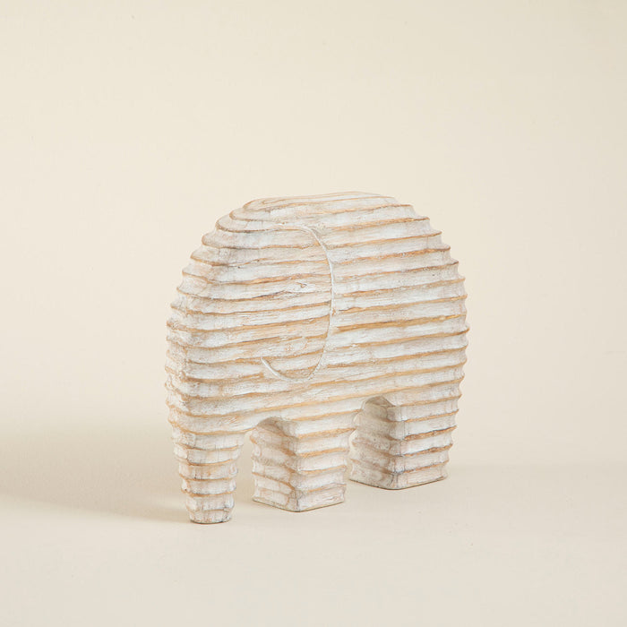 Wood Elephant Decorative Object 27x23 Cm Natural