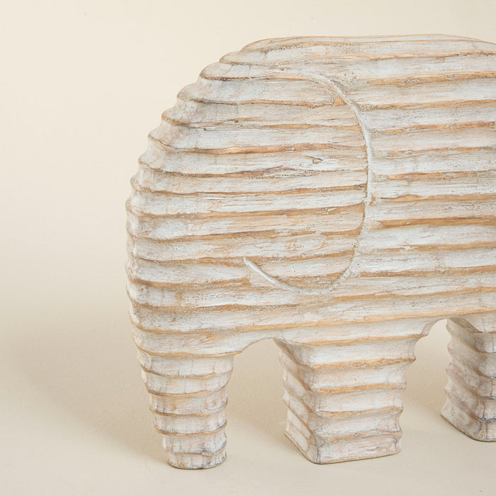 Wood Elephant Decorative Object 27x23 Cm Natural