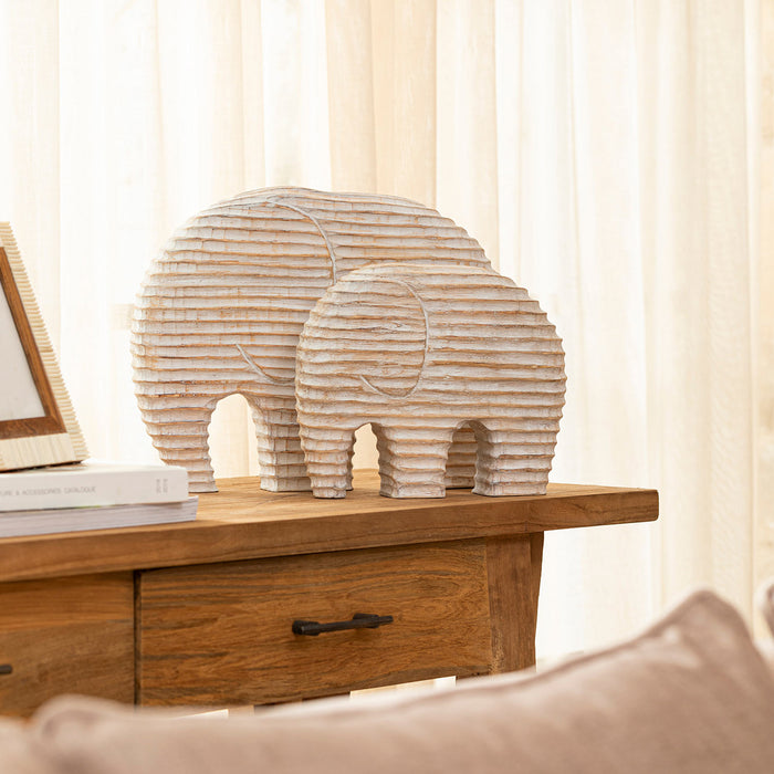 Wood Elephant Decorative Object 39x30 Cm Natural