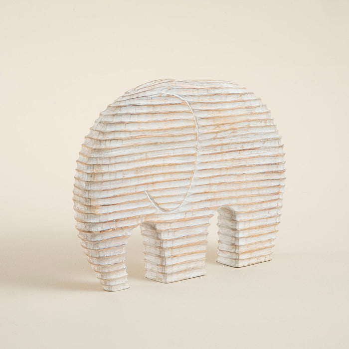 Wood Elephant Decorative Object 39x30 Cm Natural