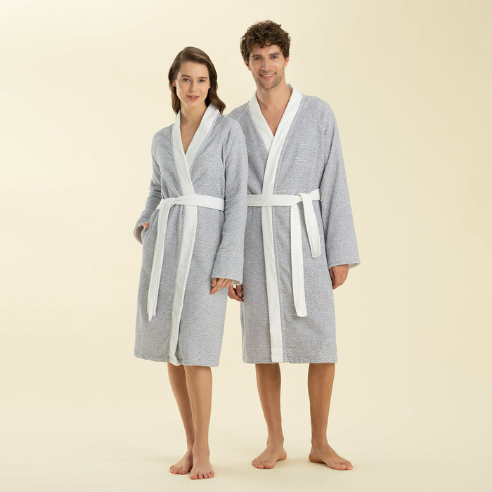 Albera Bathrobe WHITE/MARINE BLUE