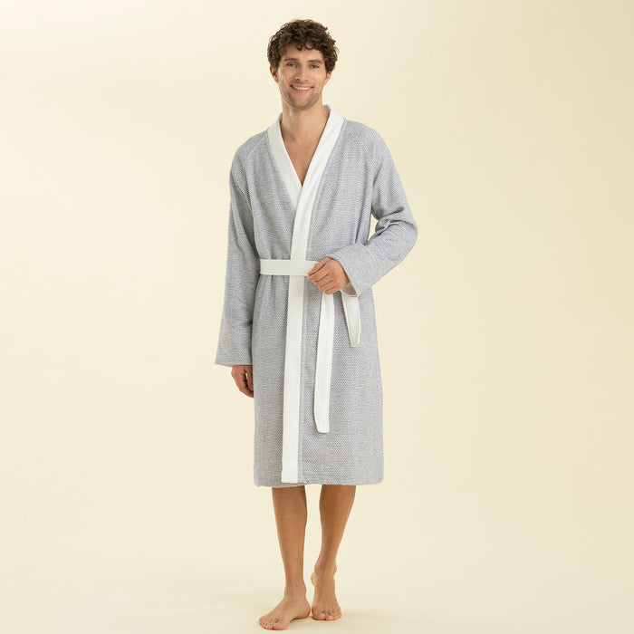 Albera Bathrobe WHITE/MARINE BLUE
