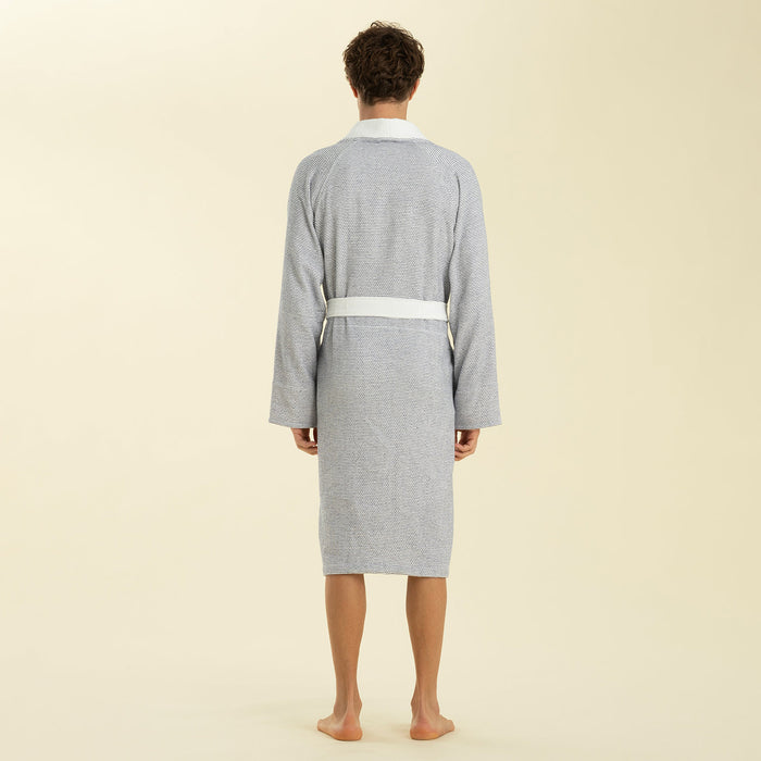 Albera Bathrobe WHITE/MARINE BLUE
