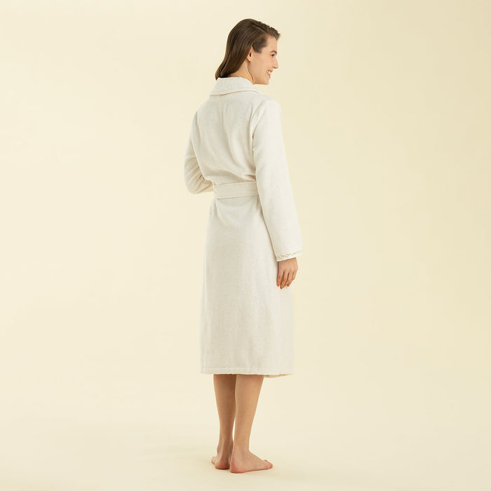 Evıan Woman Bathrobe Ecru