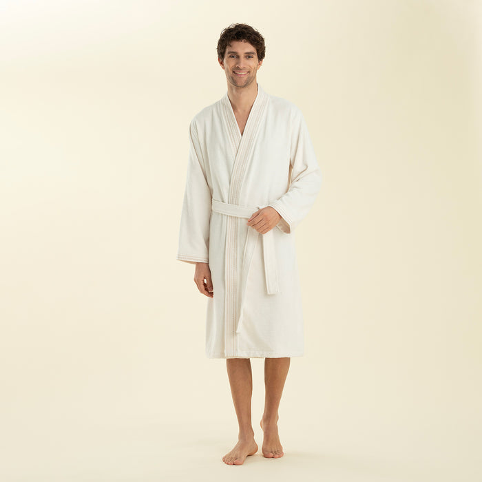 Velena Unısex Bathrobe Ecru