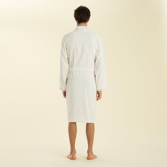 Velena Unısex Bathrobe Ecru