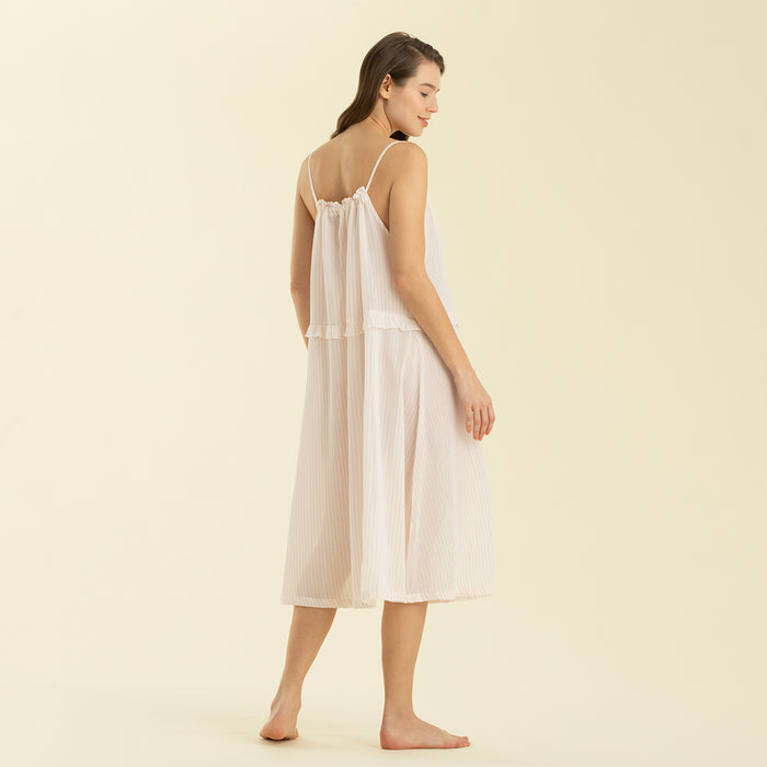 Elegant Nightgown White-Pink