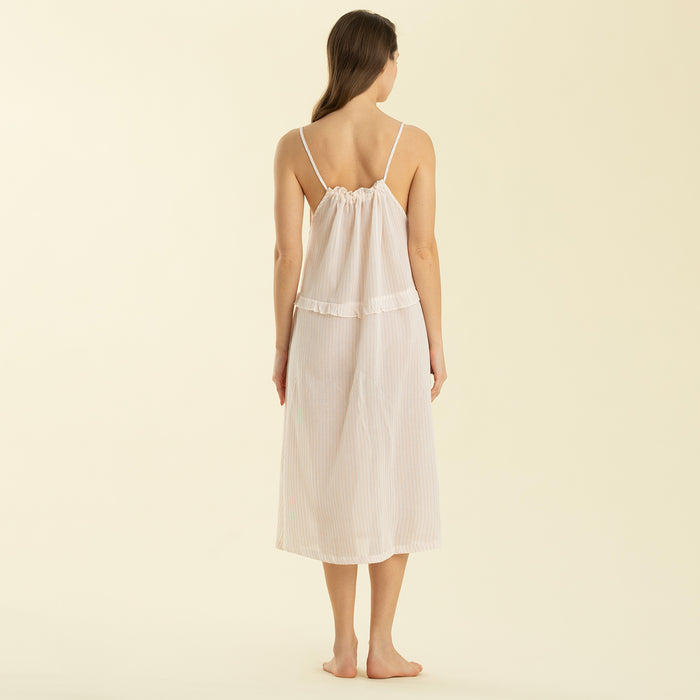 Elegant Nightgown White-Pink