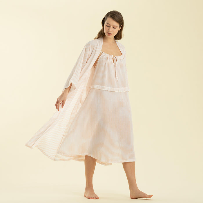 Elegant Robe White-Pink