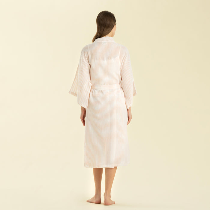 Elegant Robe White-Pink