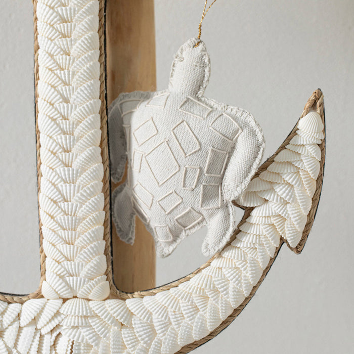 Flat Turtle Decorative Object With Hanged Cream