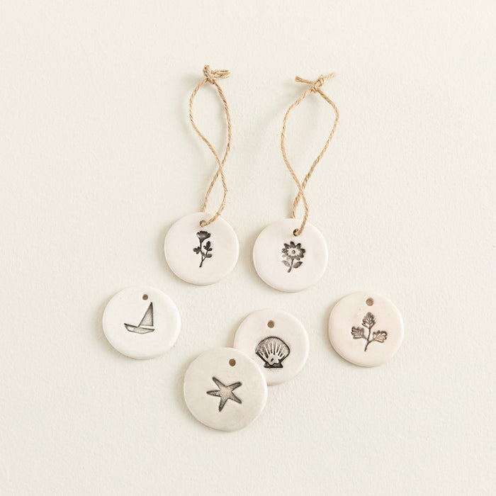 Ceramic Wine Charm Set Of 6 Natural