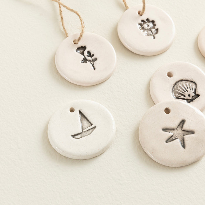 Ceramic Wine Charm Set Of 6 Natural