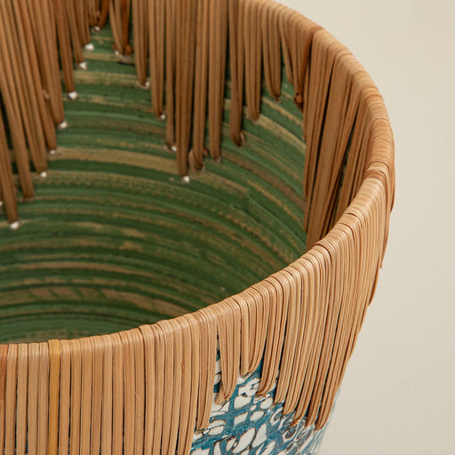 Chi Flower Pot 23 cm White/Light Blue