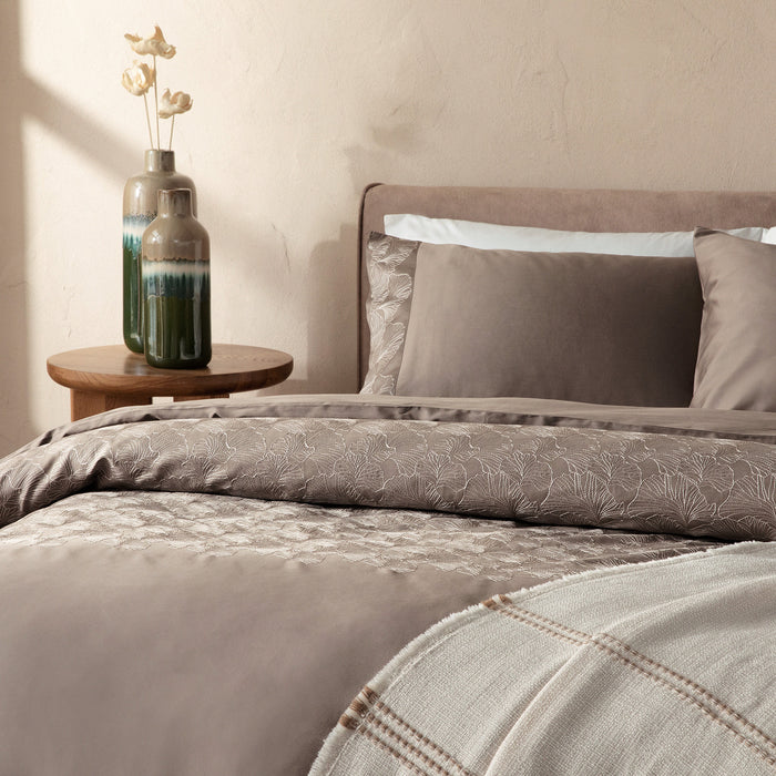 Ginko Duvet Set DBL Dark Beige
