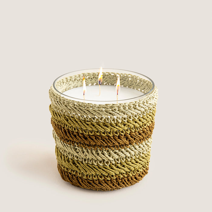 Boho Tropic Crochet Scented Candle 12x13 cm Green