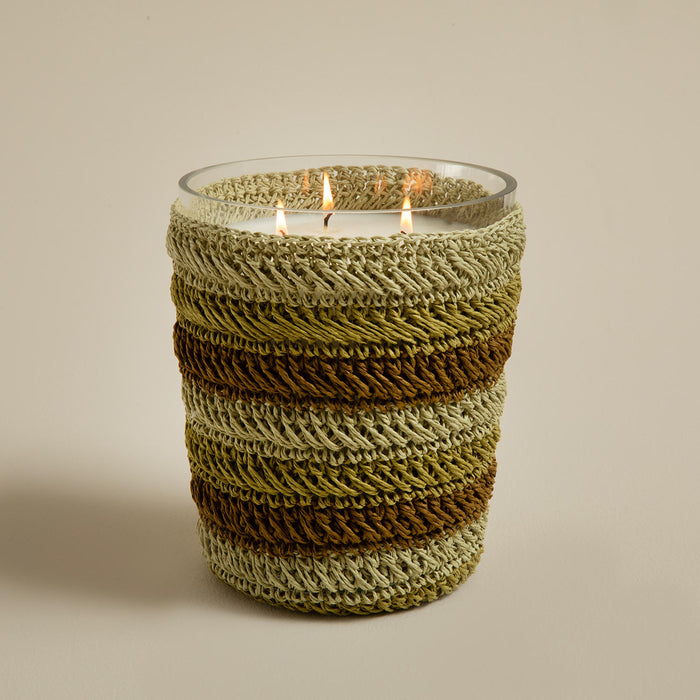 Boho Tropic Crochet Scented Candle 14x17 cm Green