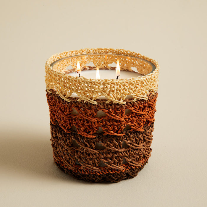 Boho Chic Crochet Scented Candle 12x13 cm Natural