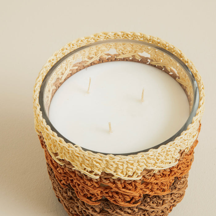 Boho Chic Crochet Scented Candle 12x13 cm Natural