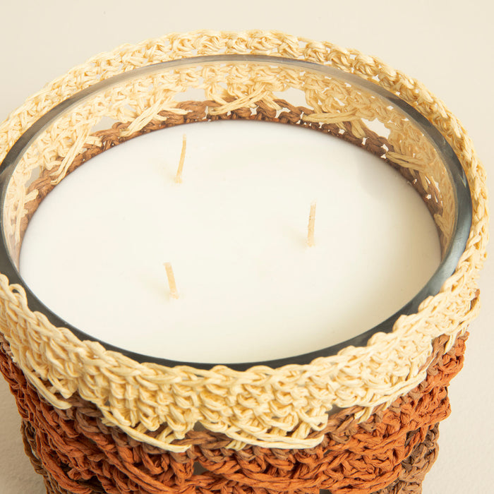 Boho Chic Crochet Scented Candle 12x13 cm Natural