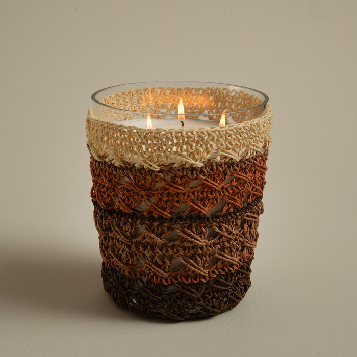 Boho Chic Crochet Scented Candle 14x17 cm Natural