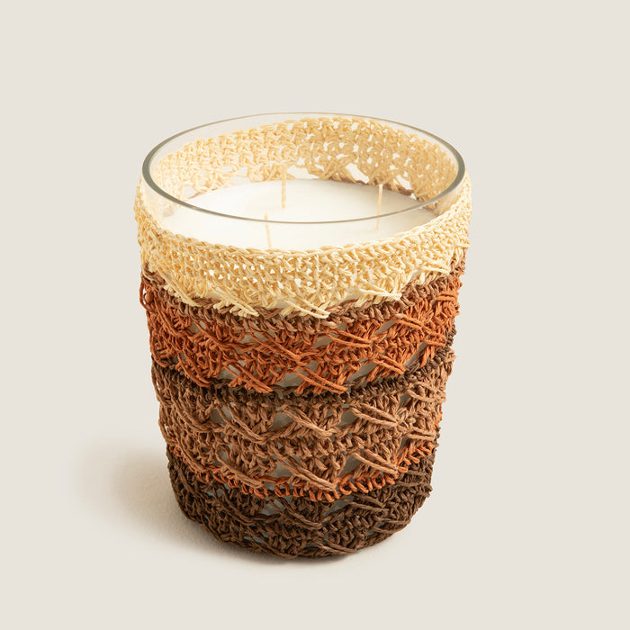 Boho Chic Crochet Scented Candle 14x17 cm Natural