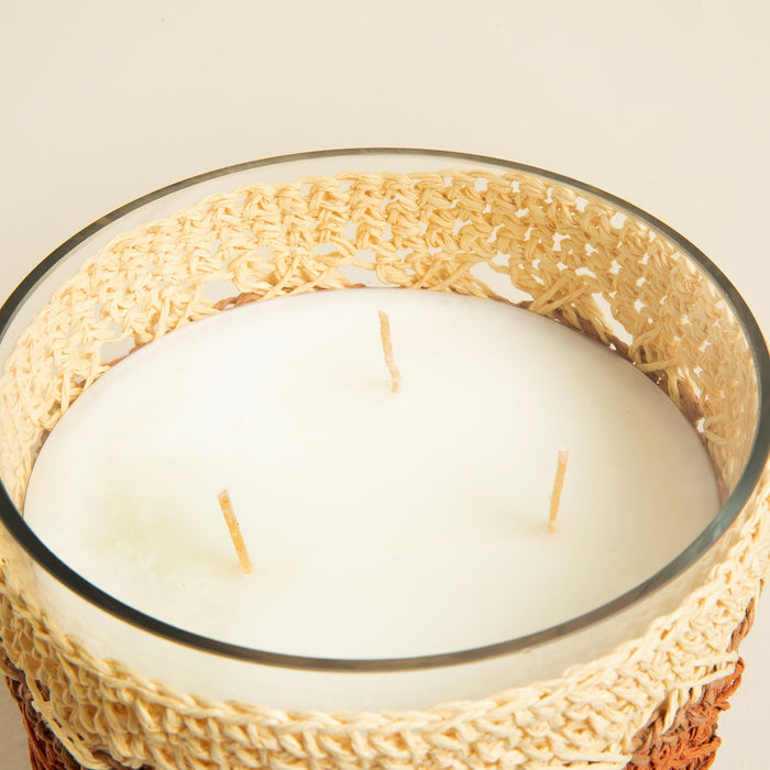 Boho Chic Crochet Scented Candle 14x17 cm Natural