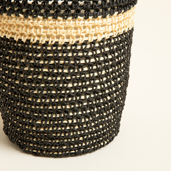 Boho Black&White Crochet Scented Candle 14x17 cm Black