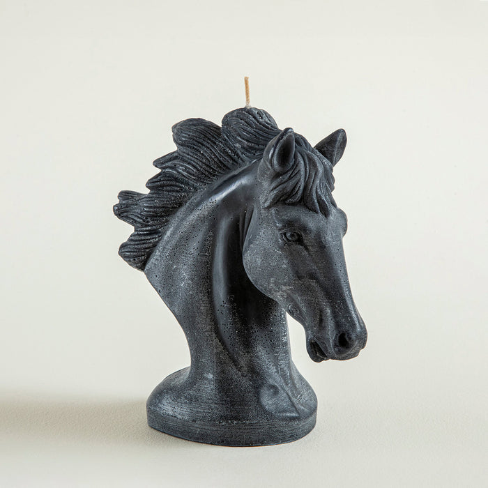 BOHO HORSE CANDLE BLACK Black