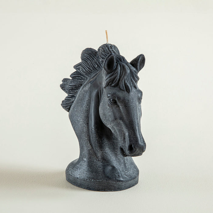 BOHO HORSE CANDLE BLACK Black