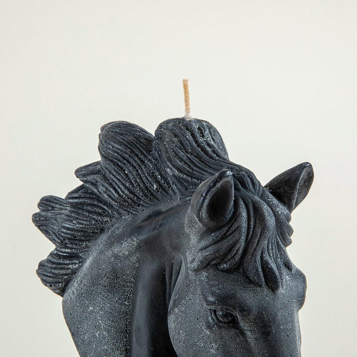 BOHO HORSE CANDLE BLACK Black