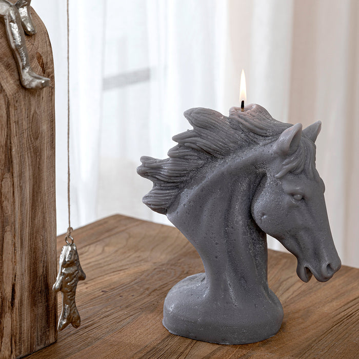 BOHO HORSE CANDLE GREY Grey