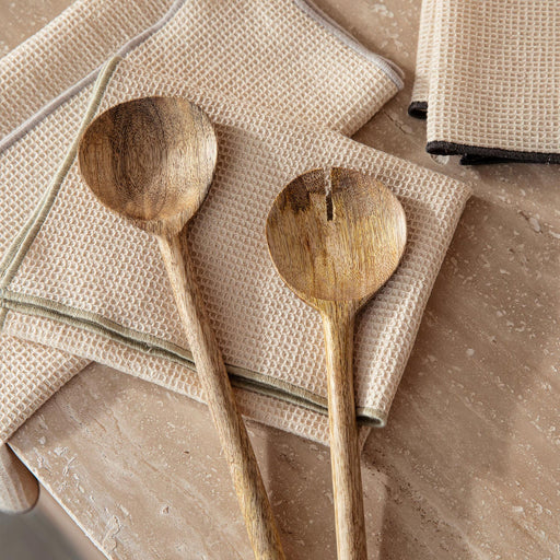 FAVOR 3-Piece Kitchen Towel and Spoon Set Natural