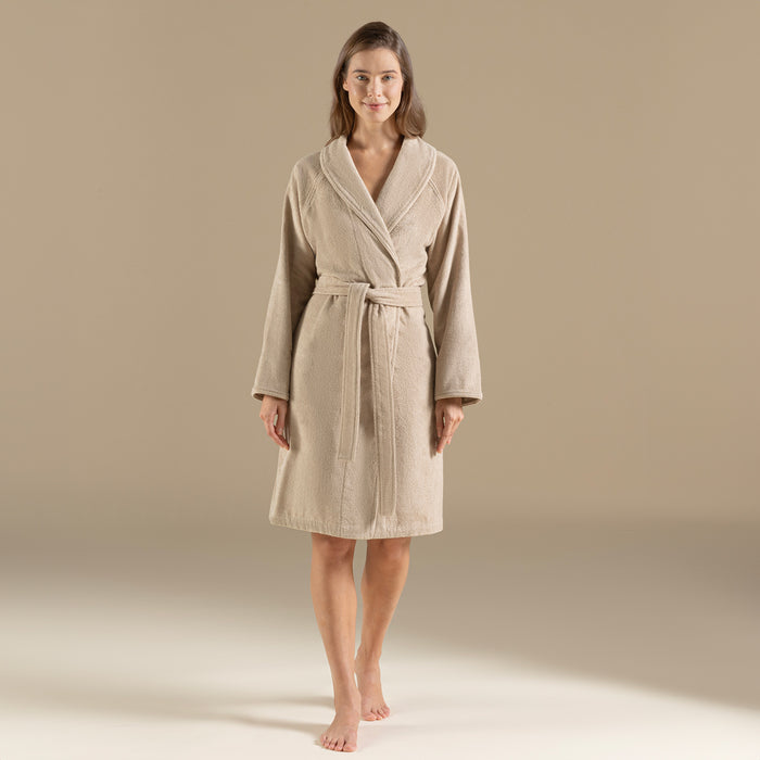 Solid Unisex Bathrobe Dark Beige