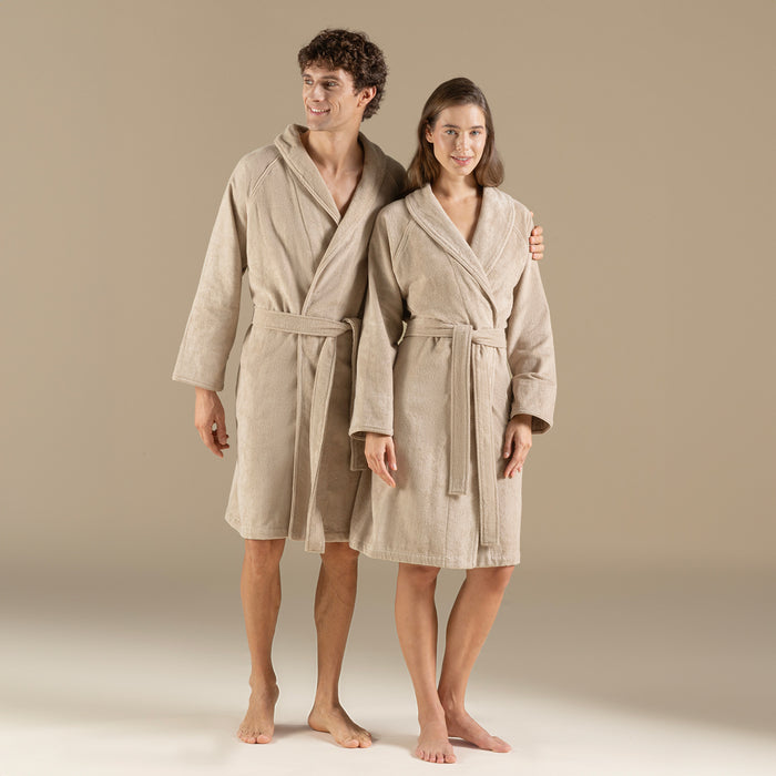 Solid Unisex Bathrobe Dark Beige