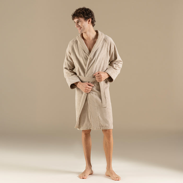 Solid Unisex Bathrobe Dark Beige