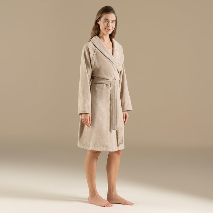 Solid Unisex Bathrobe Dark Beige