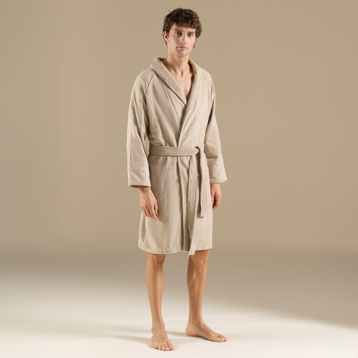 Solid Unisex Bathrobe Dark Beige