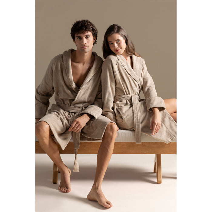 Solid Unisex Bathrobe Dark Beige