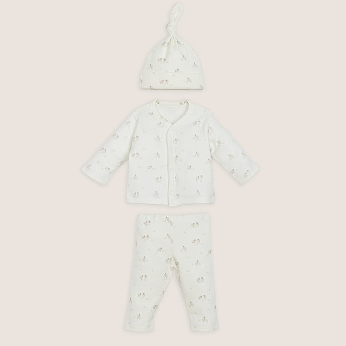 Wool Lamb N.Born Set 3 Pcs Ecru