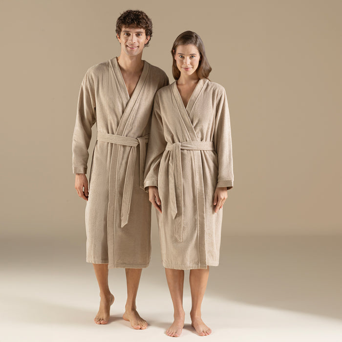 Floss Unisex Bathrobe Dark Beige