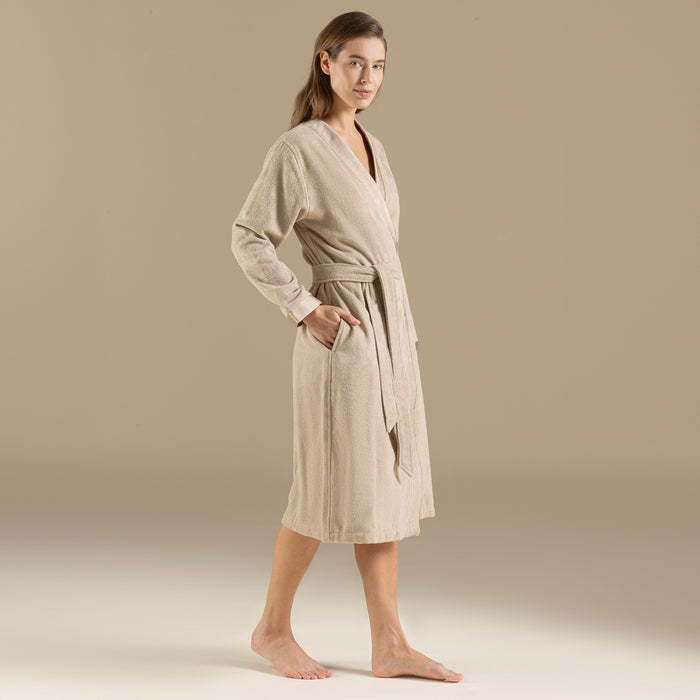 Floss Unisex Bathrobe Dark Beige