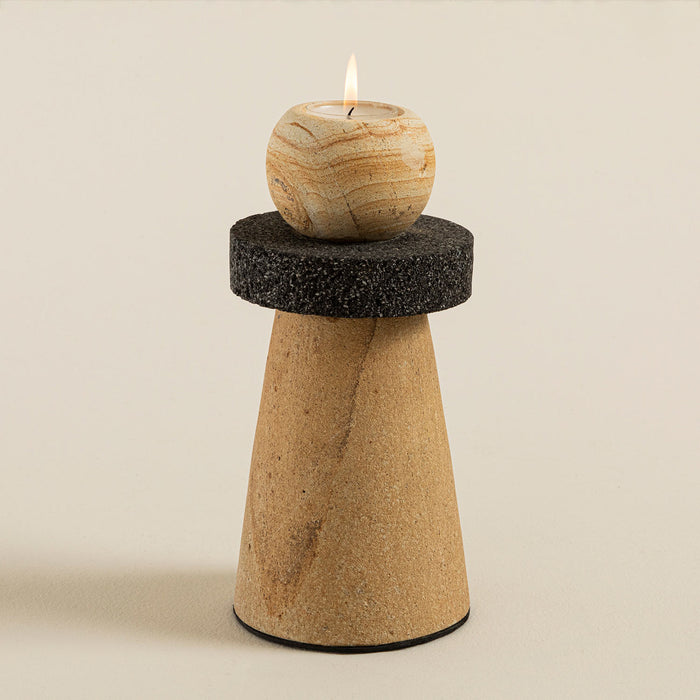 Jossa Stone Candle Holder Natural