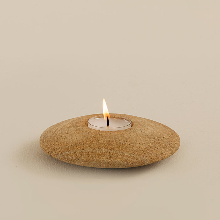 Zana Stone Candle Holder Natural