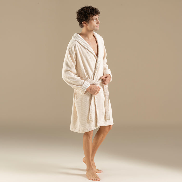 Eva Cotton Unısex Bathrobe Light Beige