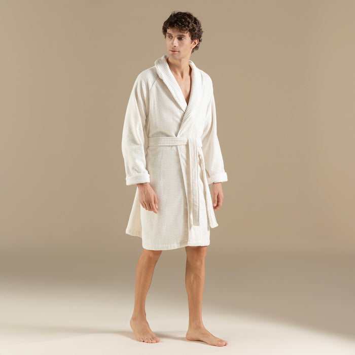 Eva Cotton Unısex Bathrobe Ecru